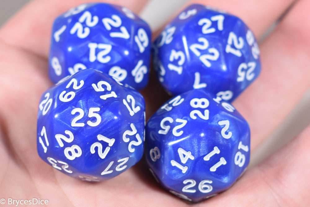 d30 Blue Pearlescent Single Die 30 Side's by Chessex (per die) -