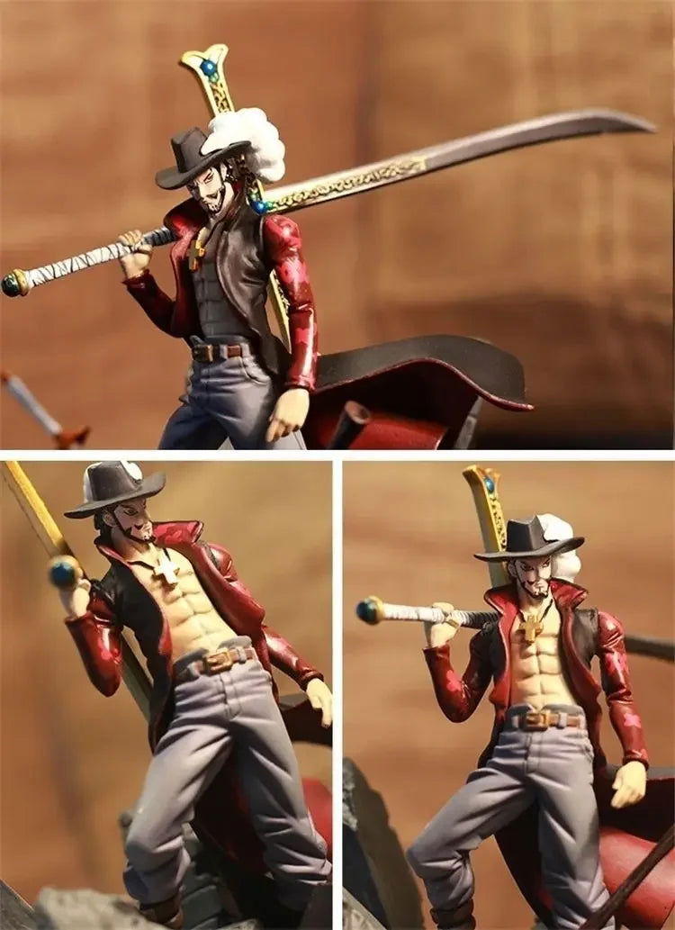 Dracule Mihawk Anime Figure, One Piece Figurines Shichibukai PVC Statue 15 CM