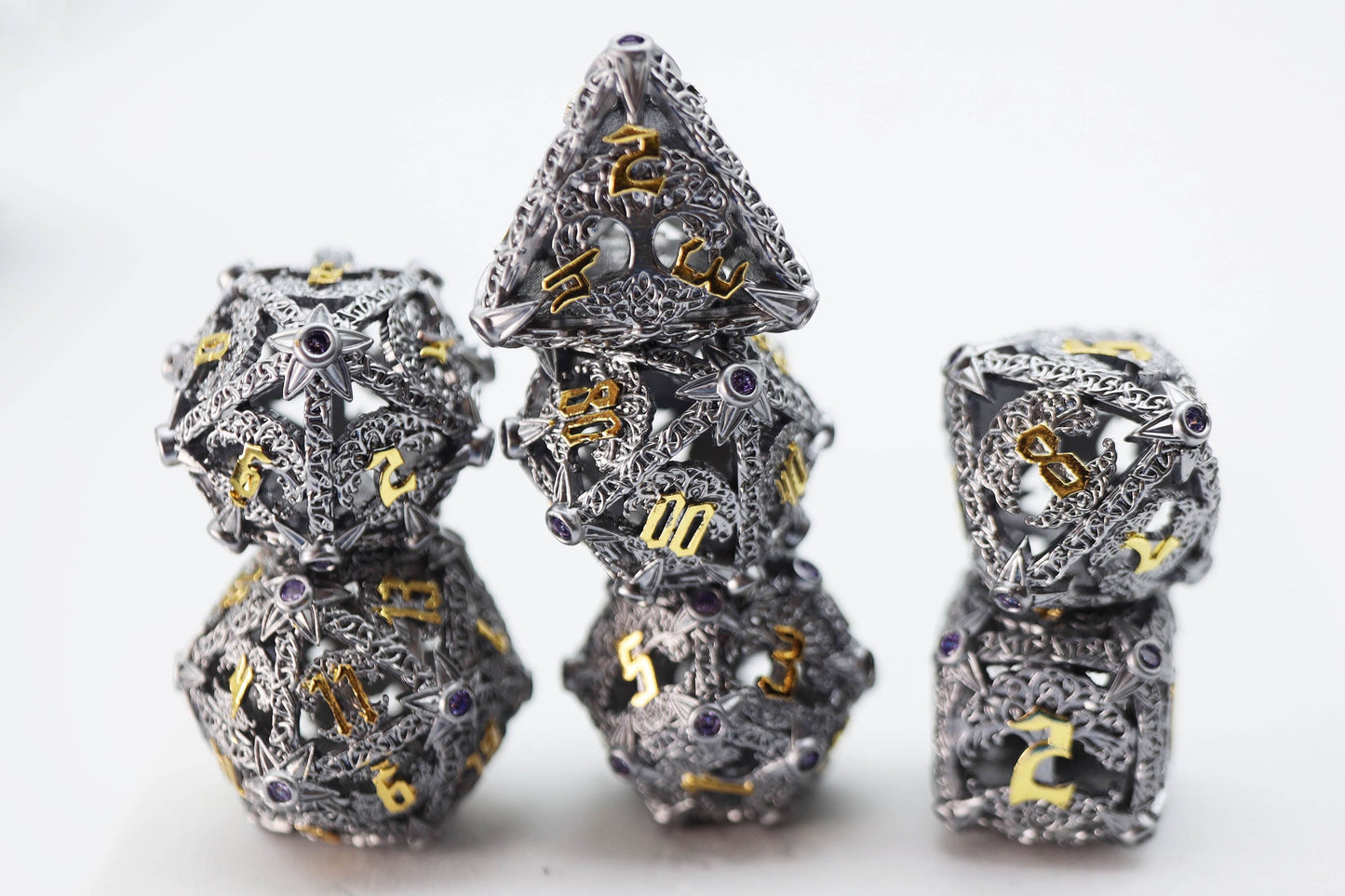 Trees of Virtue: Tree of Philomathy - Hollow Metal RPG Dice Set -