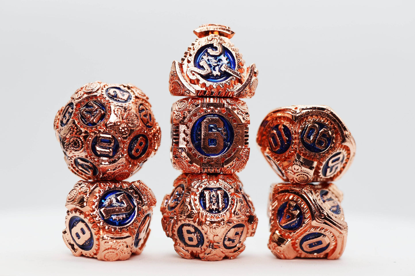 Airship Gears: Hydro Hybrid - Metal RPG Dice Set -