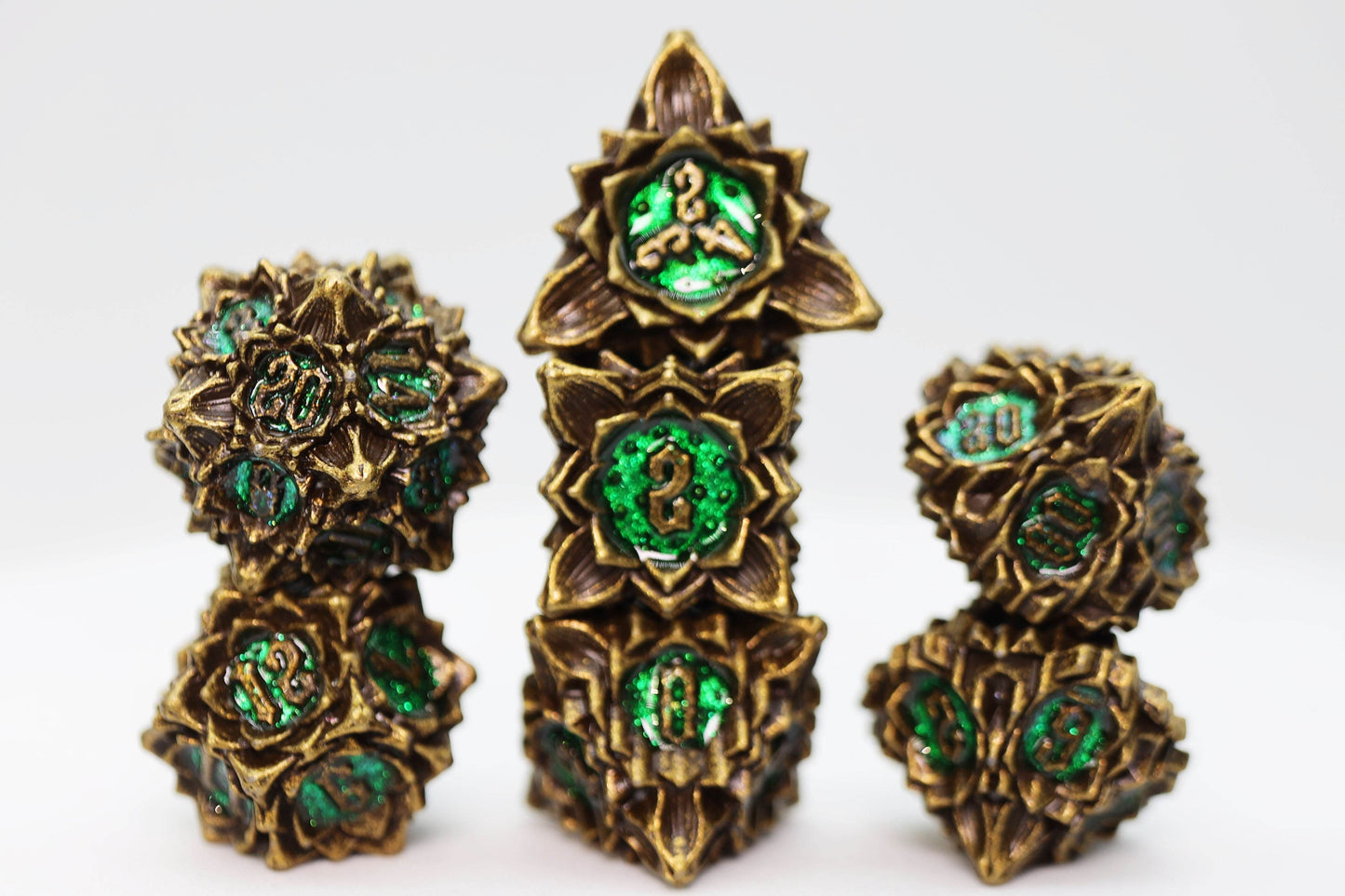 Floral Starburst: Old Growth - Metal RPG Dice Set -
