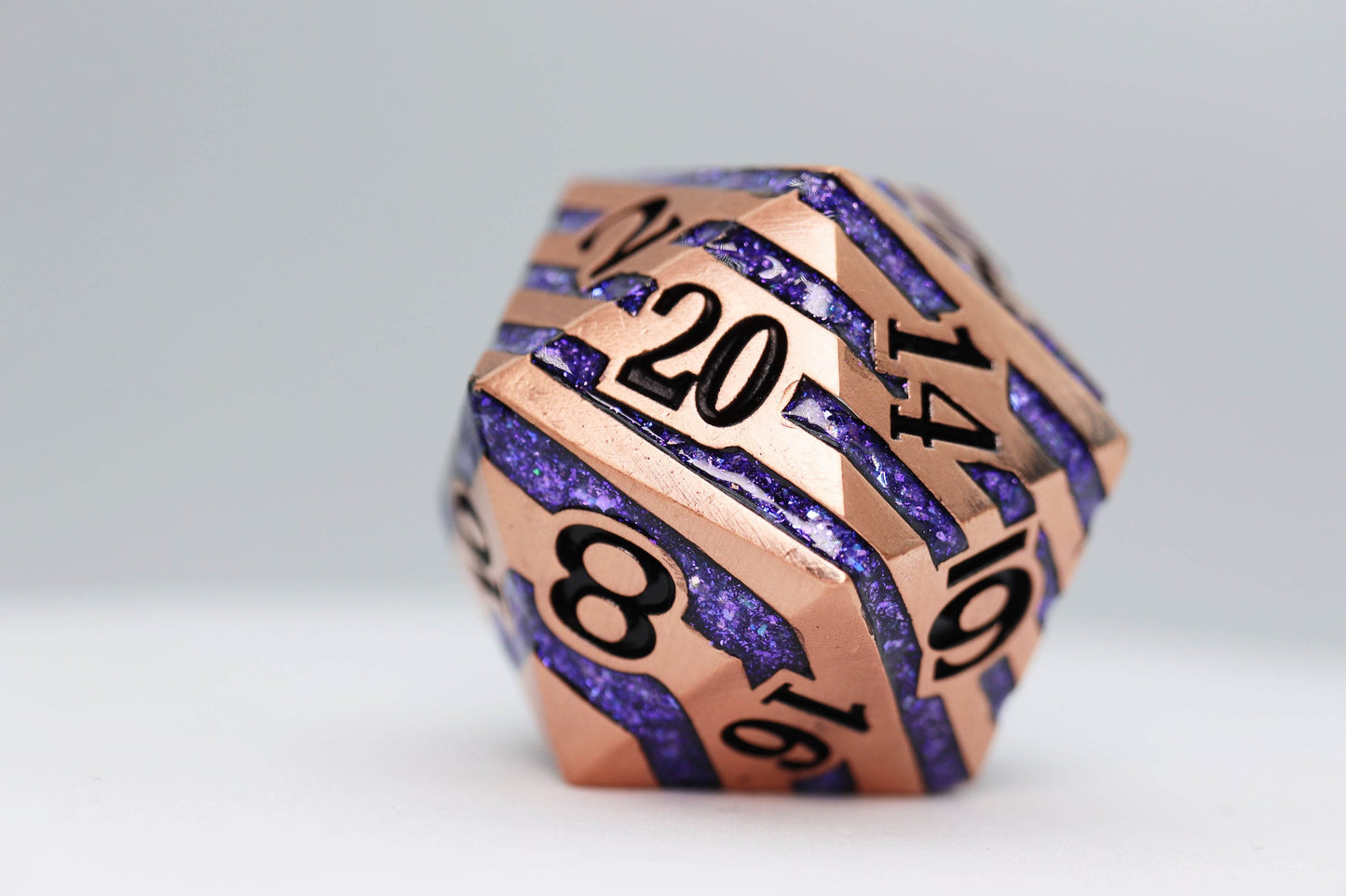 35mm Metal D20 - Copper with Purple Mica -