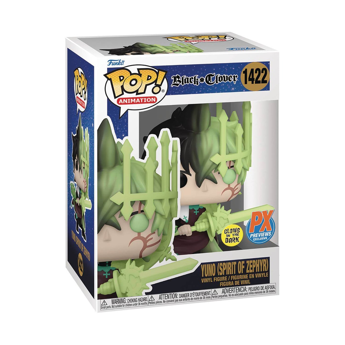 Funko Pop! Animation: Black Clover - Yuno Spirit of Zephyr Glow-in-The-Dark PX Exclusive -