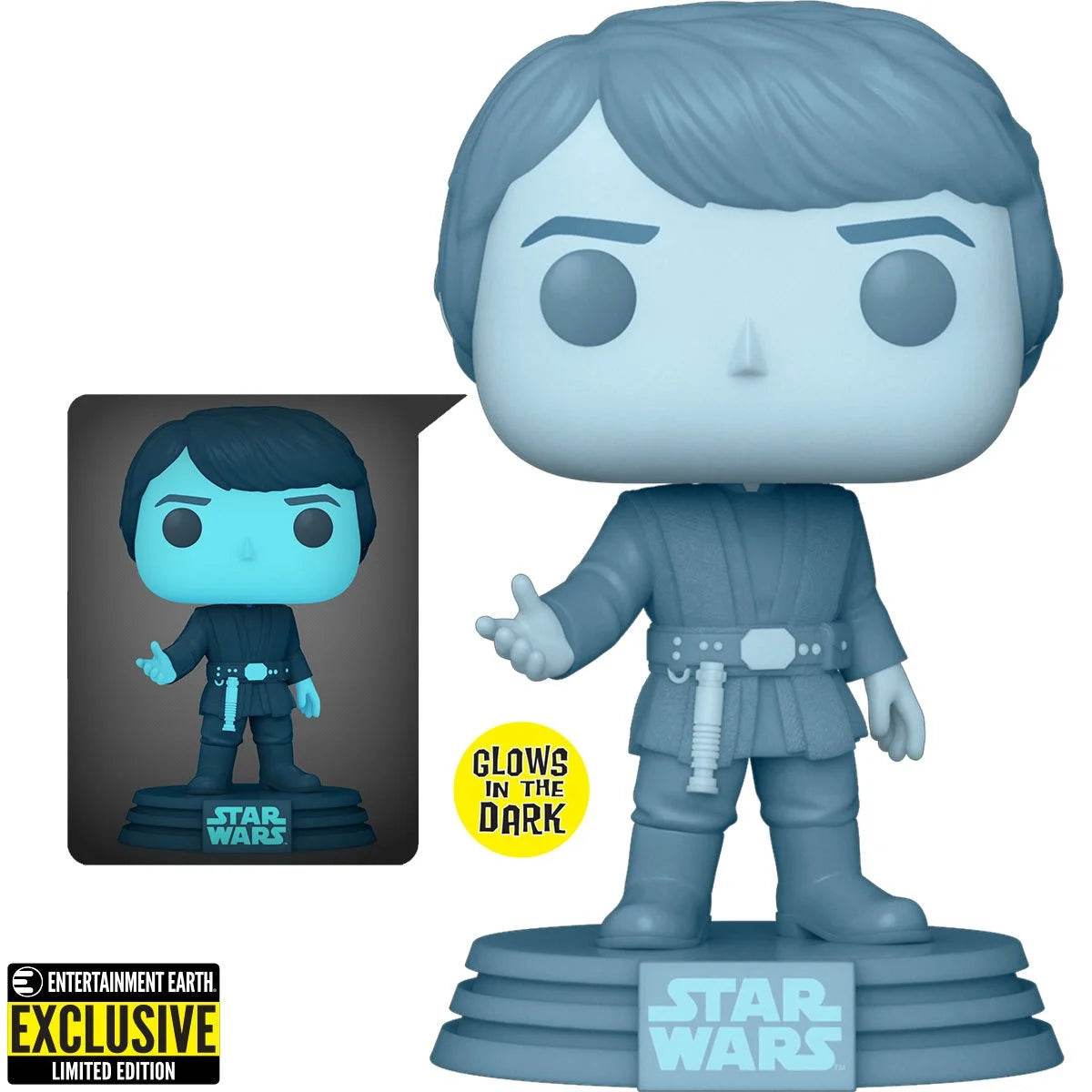 Funko Pop! Star Wars Return of the Jedi 40th - Holographic Luke Skywalker Glow-in-the-Dark Entertainment Earth Exclusive -