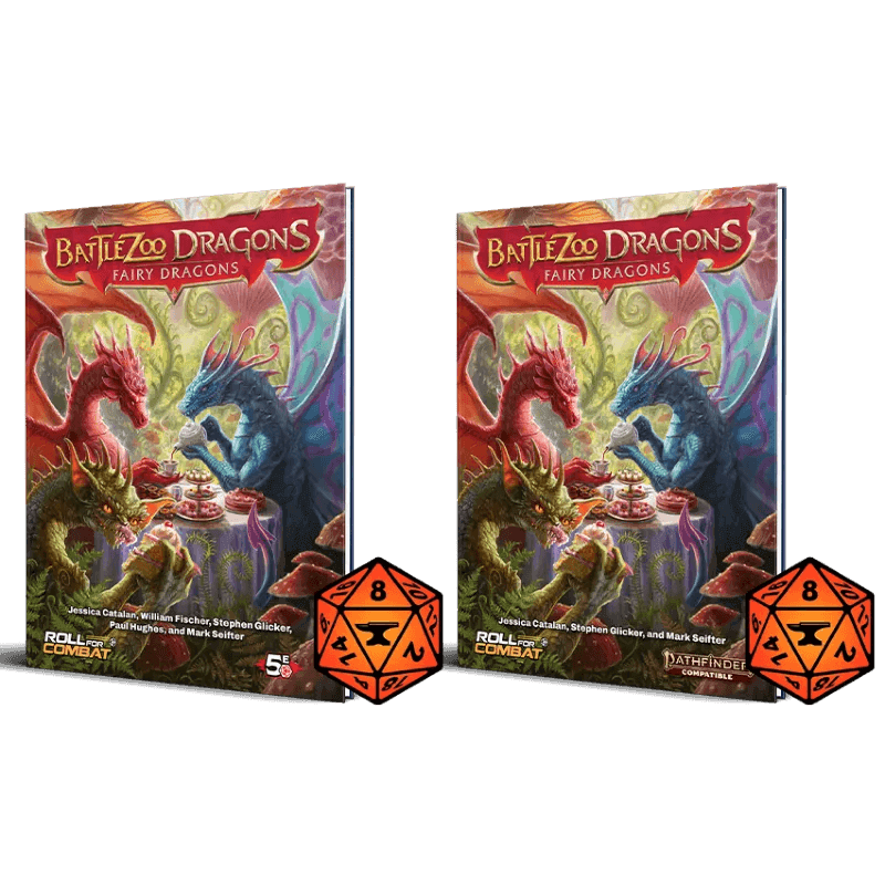 Battlezoo Dragons: Fairy Dragons Hardcover & PDF - D&D 5E and Pathfinder 2e / Hardcover & PDF & Foundry VTT Module