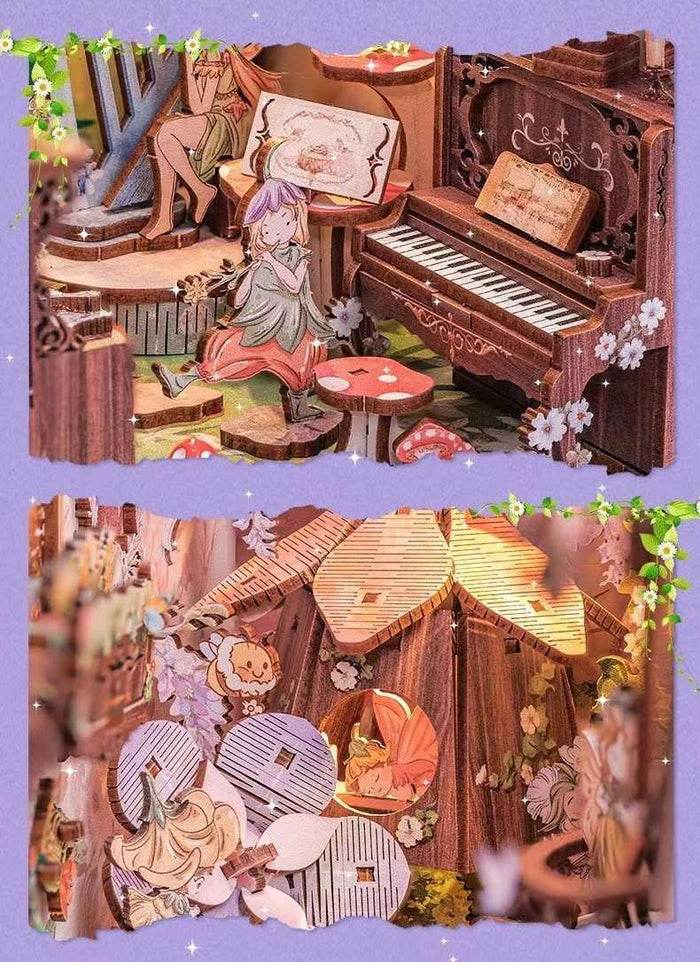 Book Nook Wizardi Miniature - Flower Forest Concert Roombox Kit -