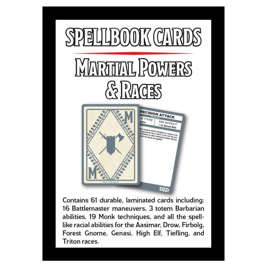 D&D Spellbook Cards: Martial Powers & Races -