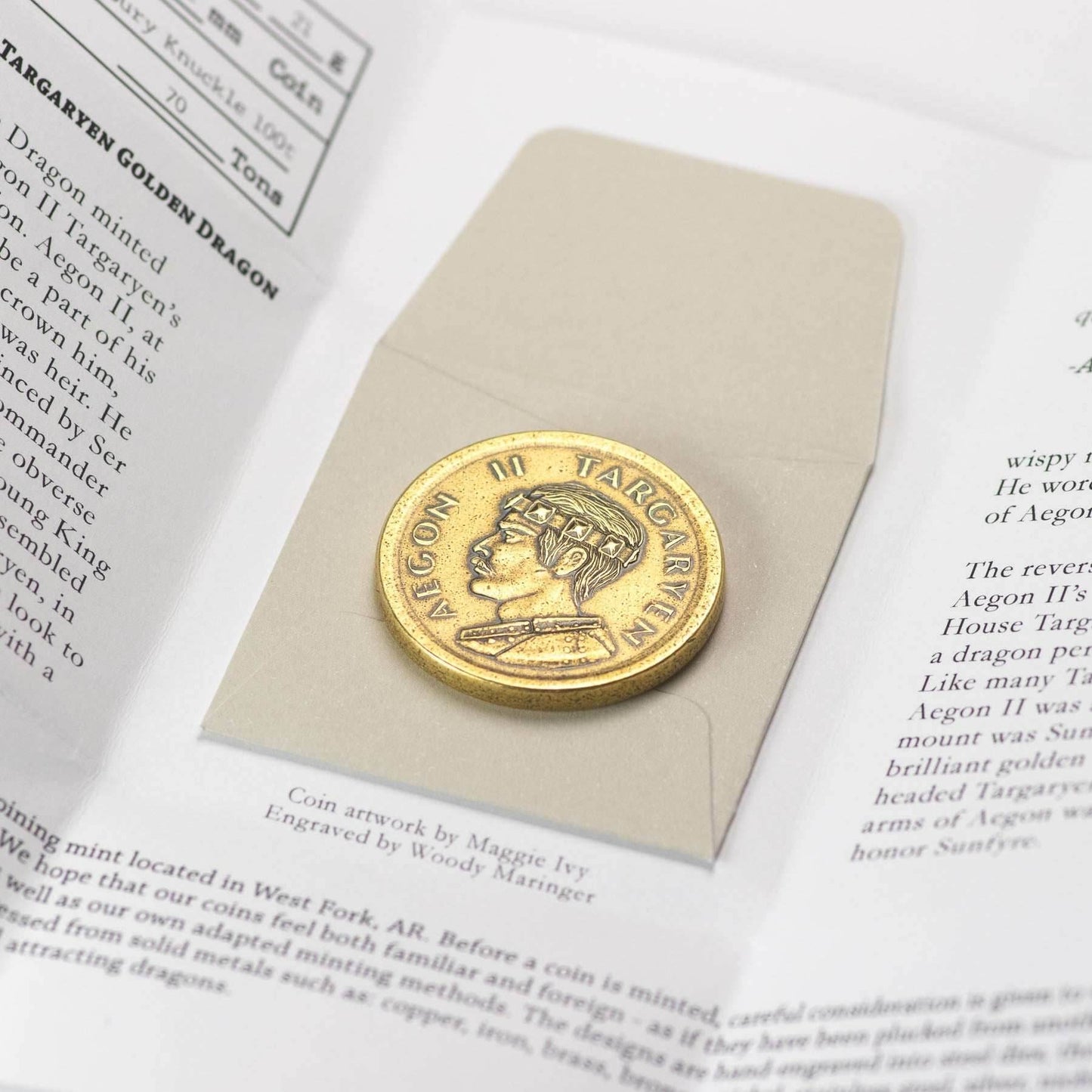 Aegon II Targaryen Golden Dragon Coin -