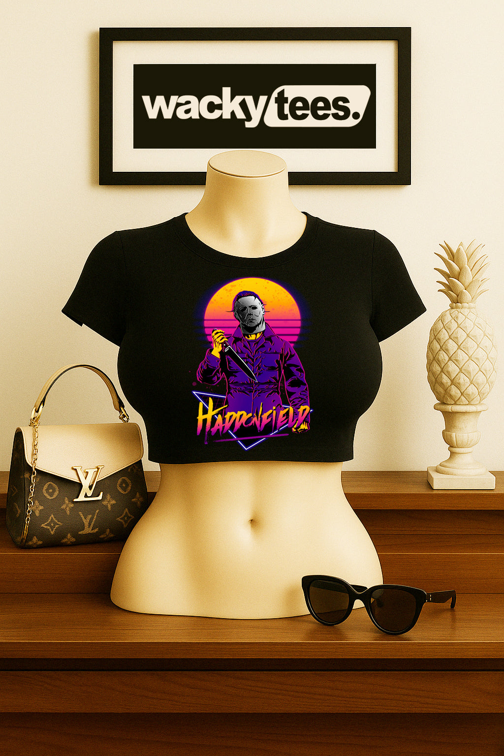 Haddonfield Michael Myers 80s style Horror Terror Halloween Graphic Tee Shirt