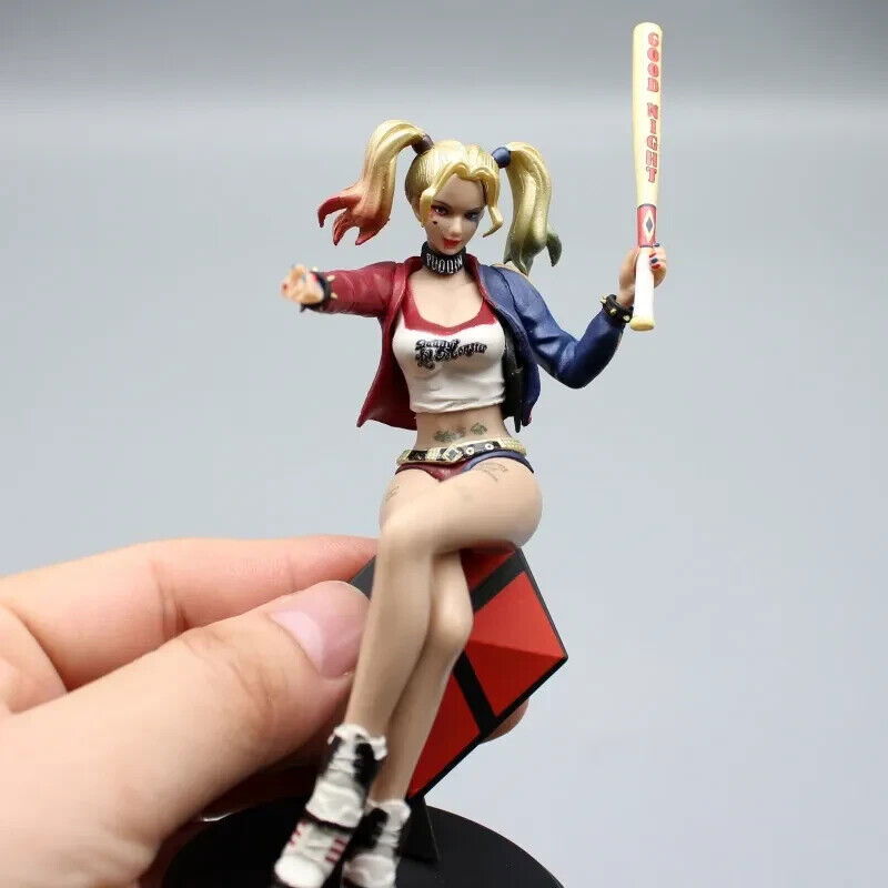 Harley Quinn Figure, Sexy Suicide Squad Joker Figurine, Marvel DC Gifts 4 in