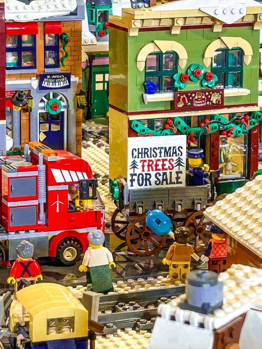 Christmas Trees for Sale Sign (6x6 Tile), B3 Customs made using LEGO parts -