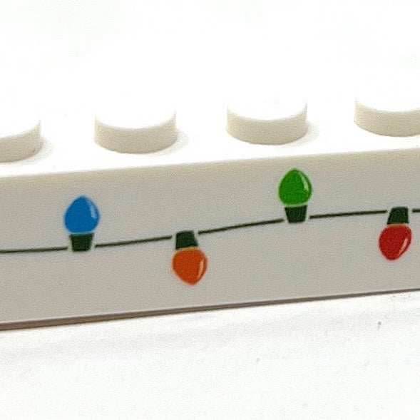 Christmas Lights Custom Printed on 1x8 Brick - B3 Customs made using LEGO part -