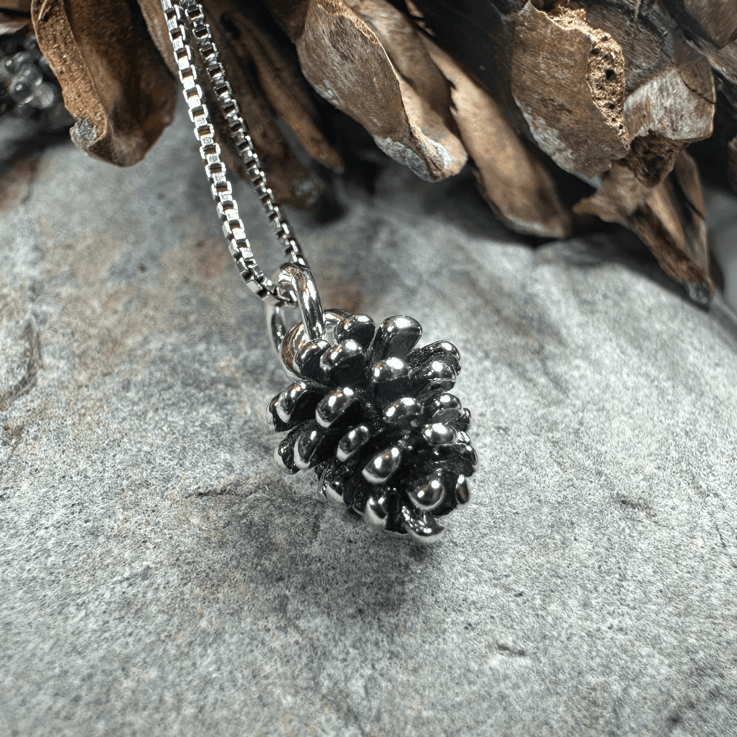 Winter Pine Cone Necklace -