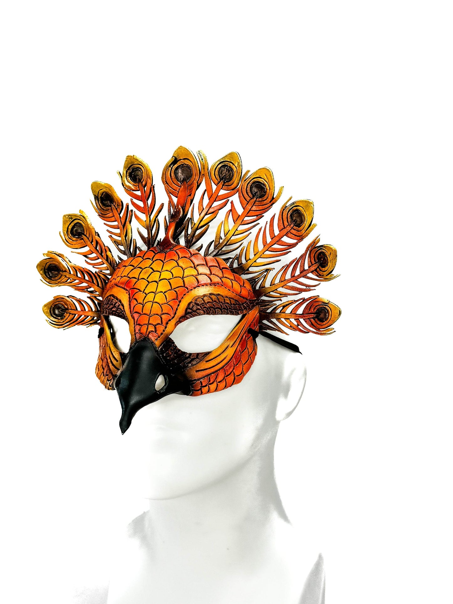 Sienna Peacock Handmade Genuine Leather Mask -