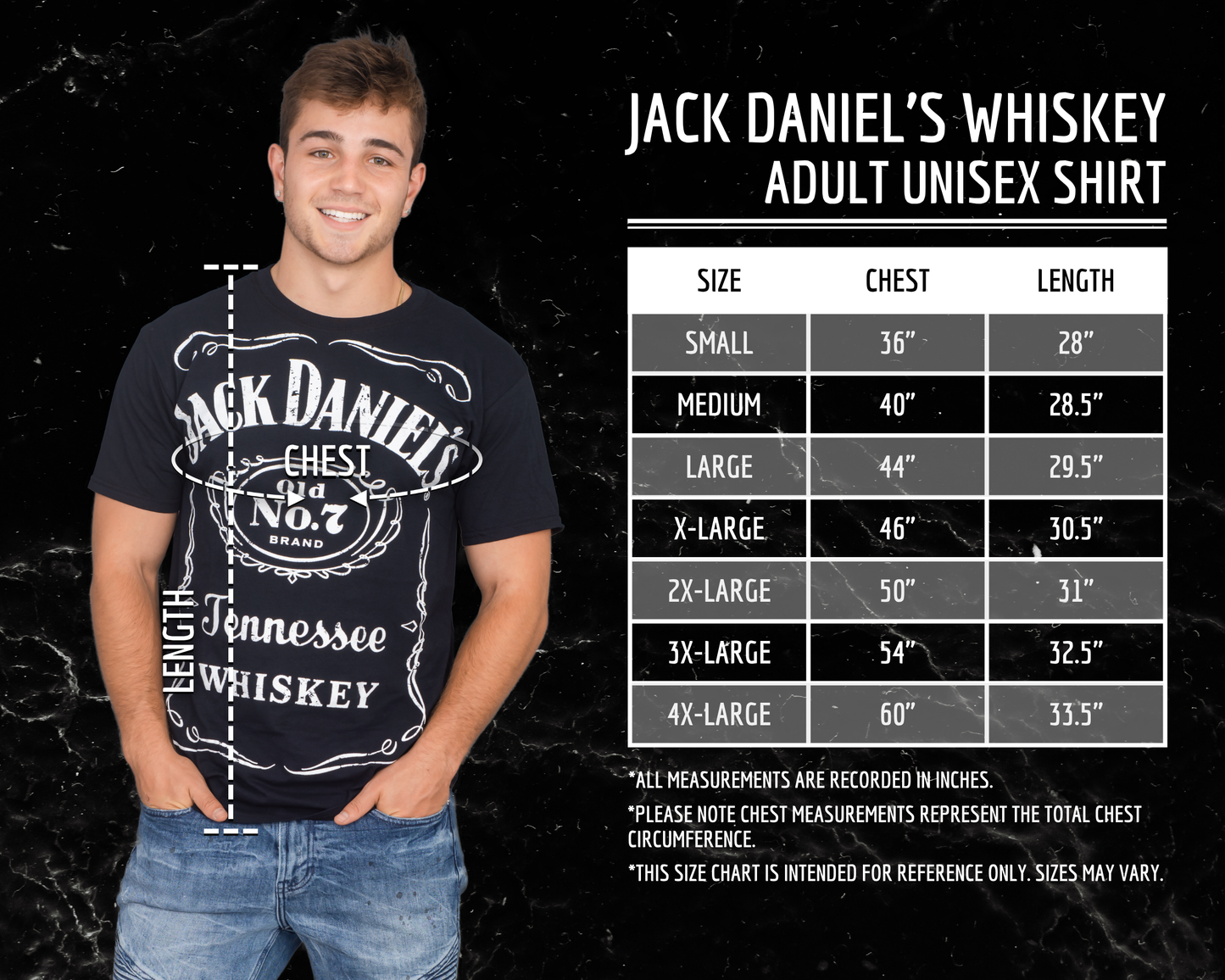 Jack Daniel's Whiskey Old No. 7 Tennessee Label T-shirt