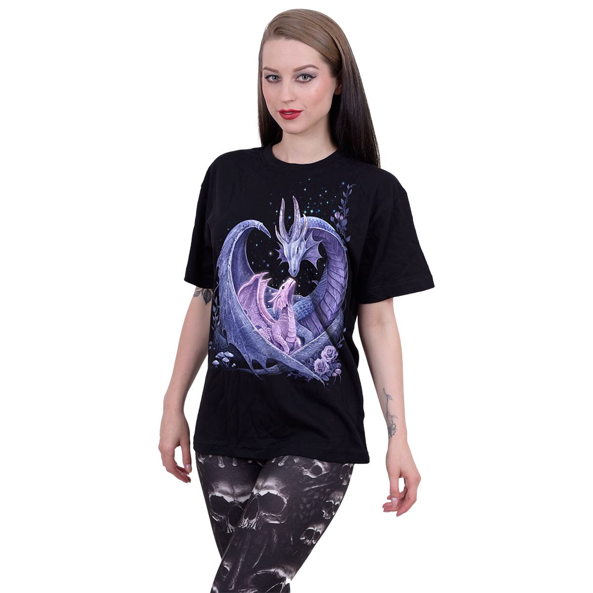 MATERNAL INSTINCTS - Front Print T-Shirt Black