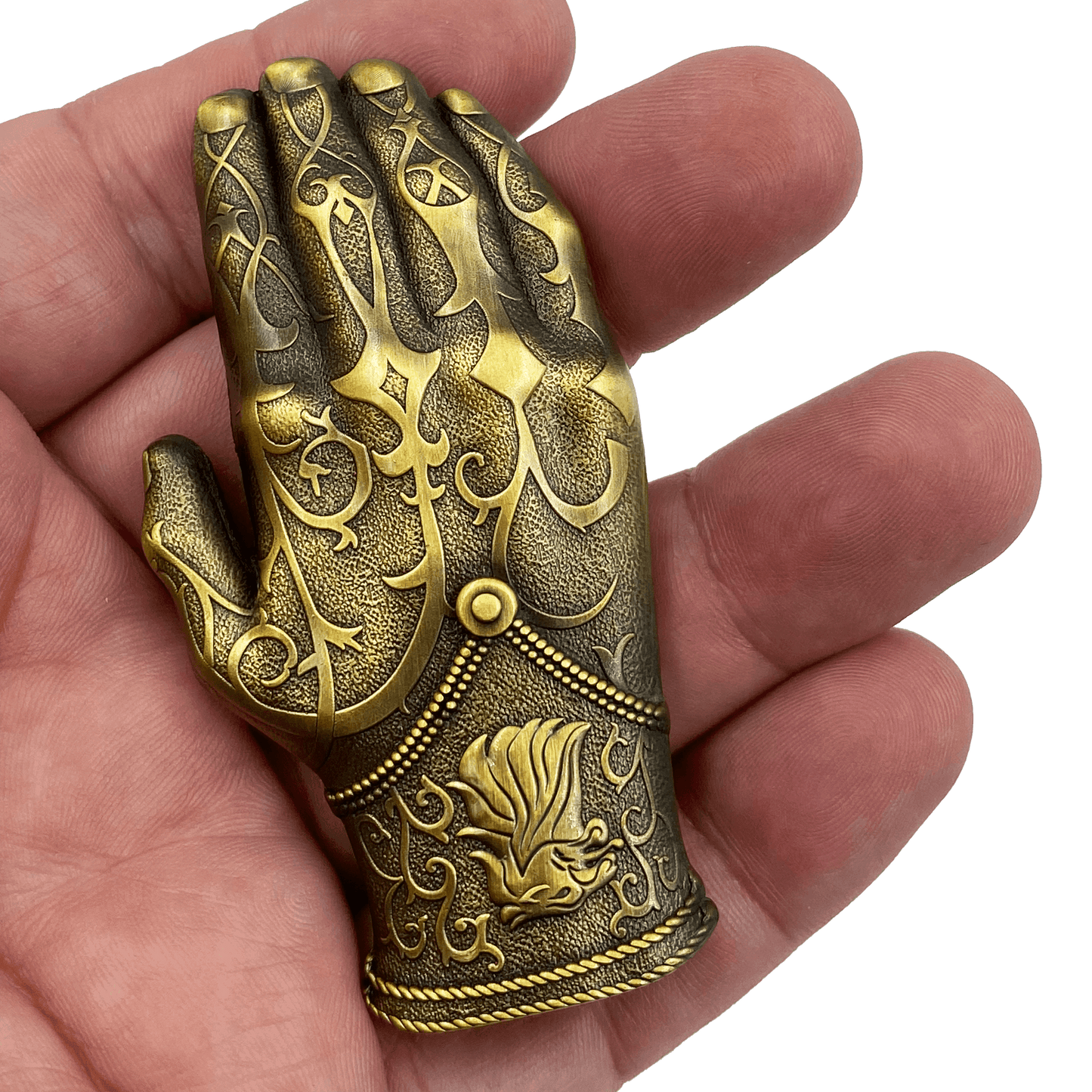 AA-016 Kingslayer Game of Thrones inspired GoT Jamie Lannister gold hand glove challenge coin -