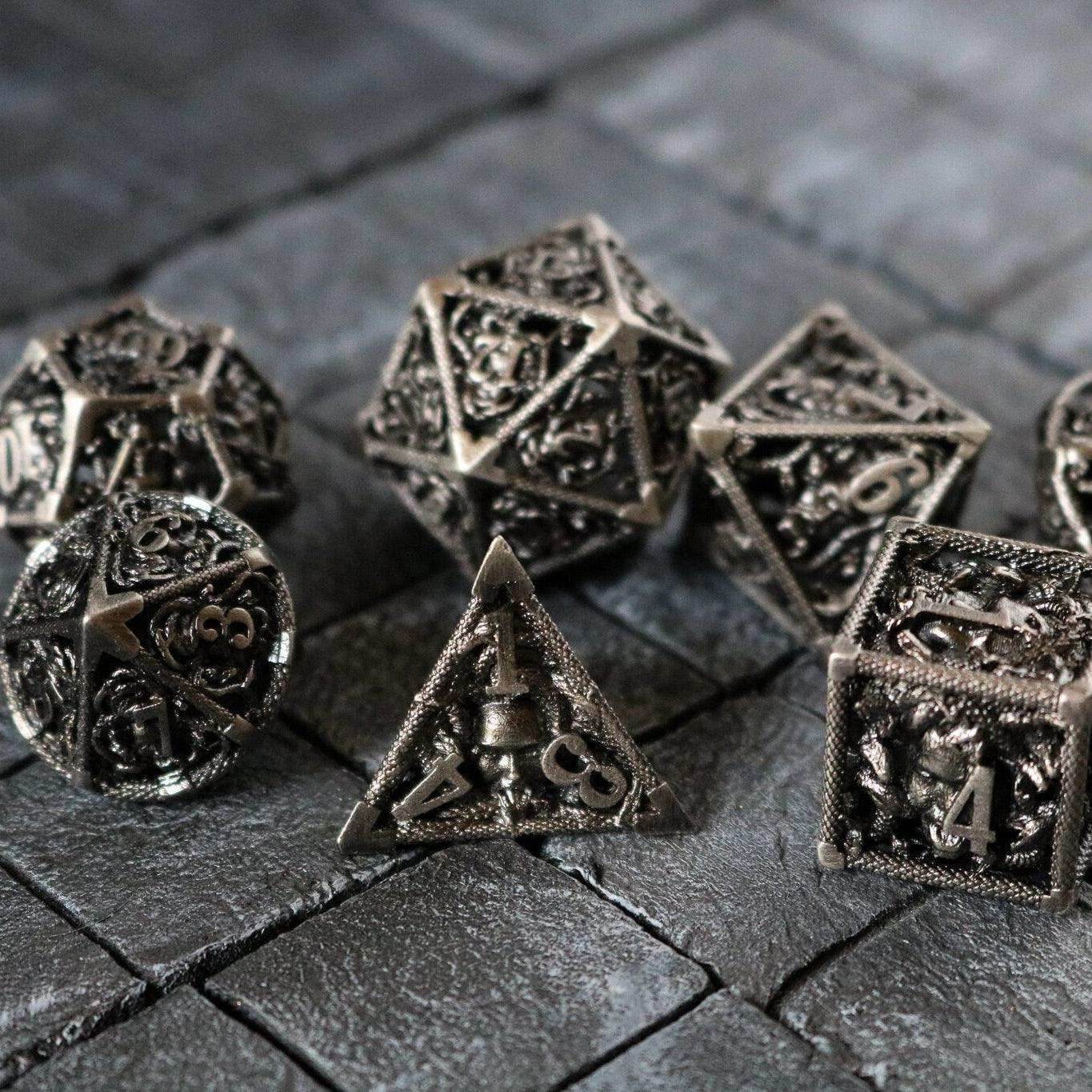 Medusa Silver Hollow Metal DND Dice Set - Only 1 D20