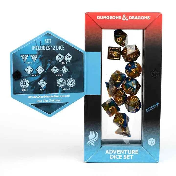 D&D Adventure Dice: Monk (Blue / Gold) -
