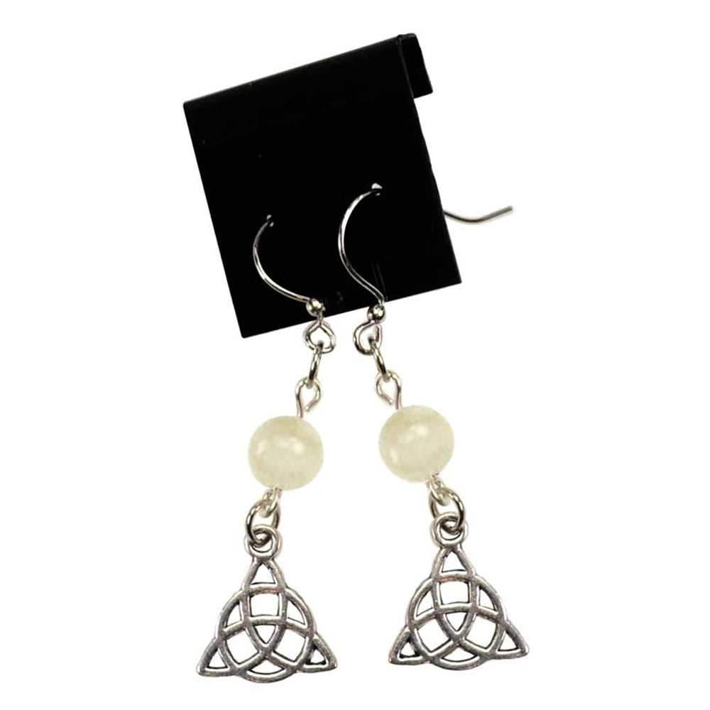 Moonstone Triquetra Earrings -