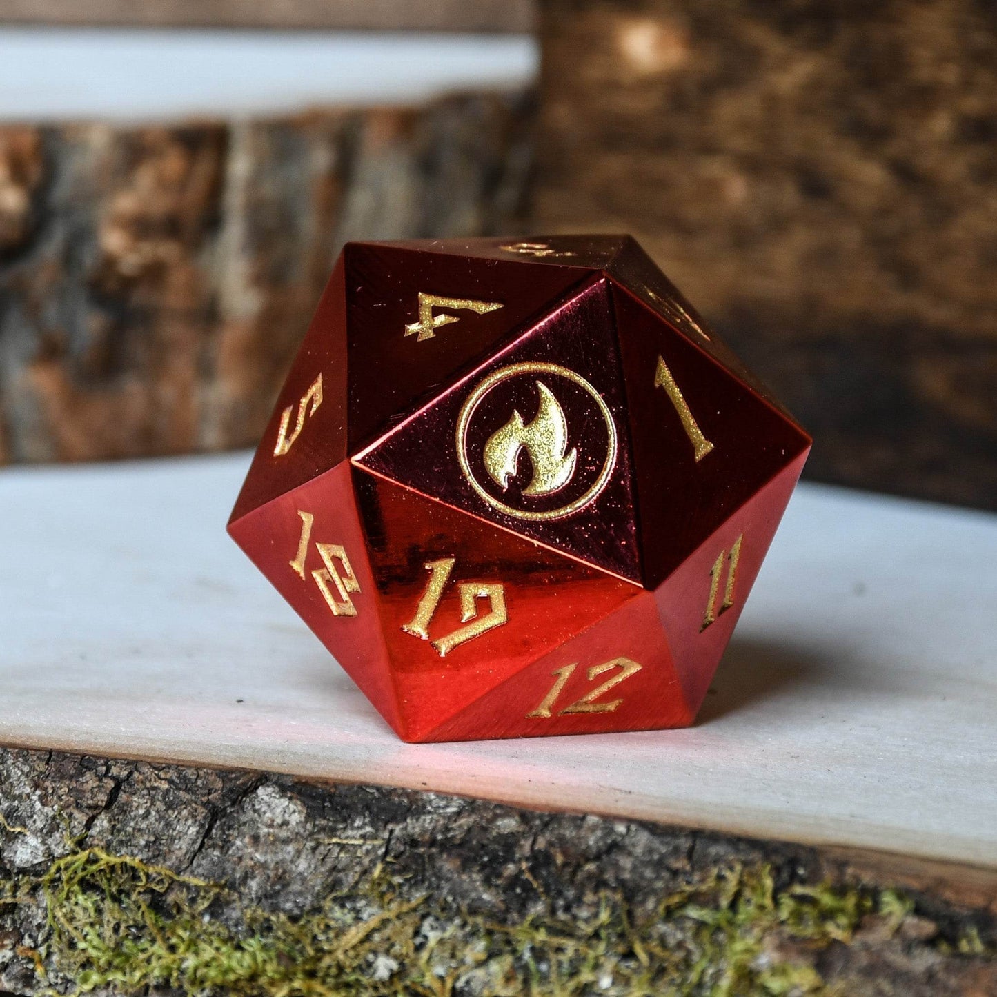 Mountain Mana Spindown Metal D20 -