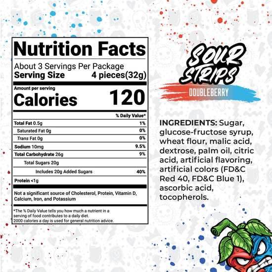 Sour Strips Double Berry (104g) -