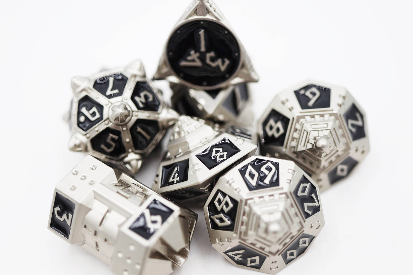 Dice 51: Onyx Ethers - Metal RPG Dice Set -