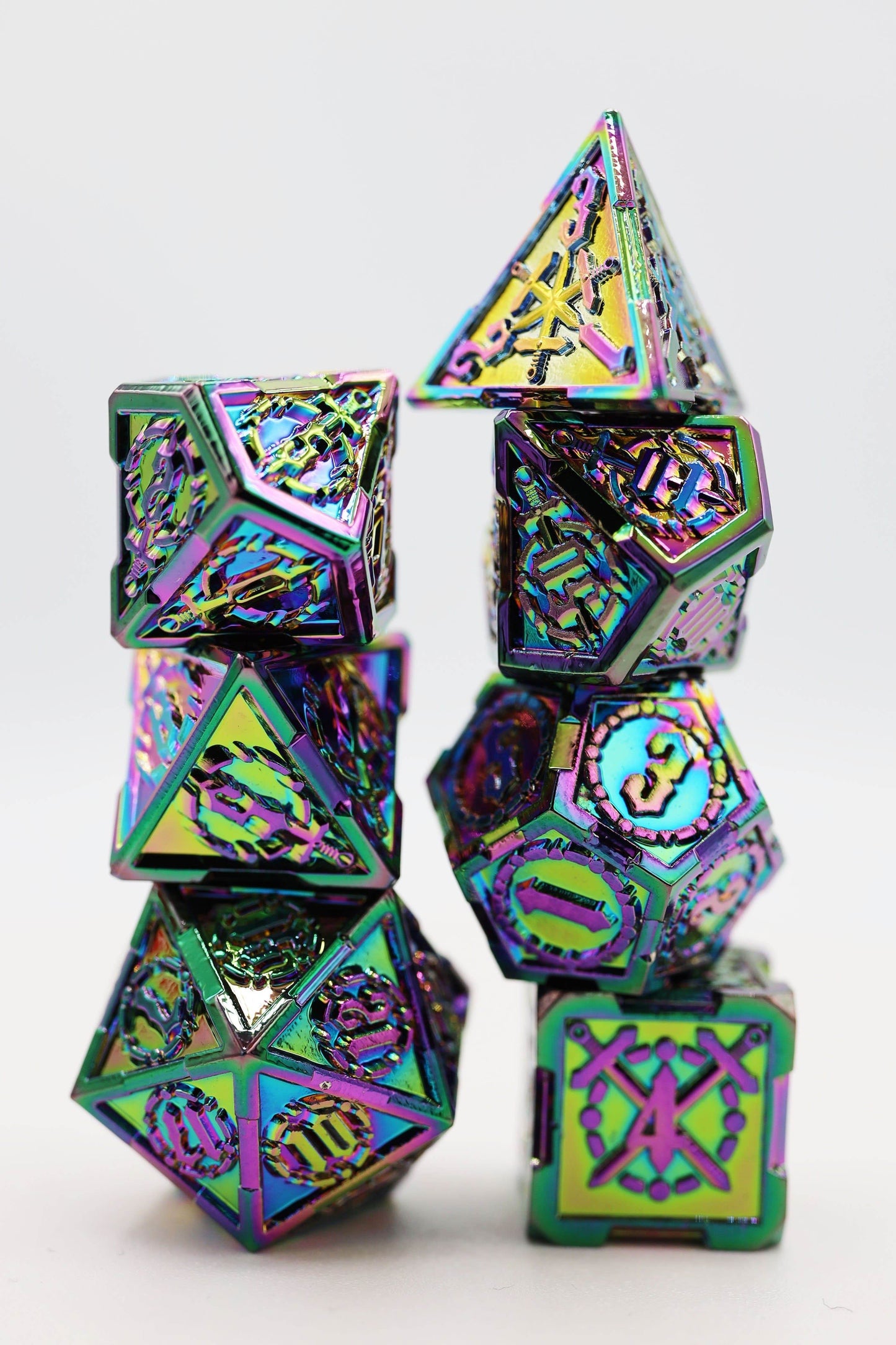 Crossed Swords: Opal Mined Sword - Metal RPG Dice Set -
