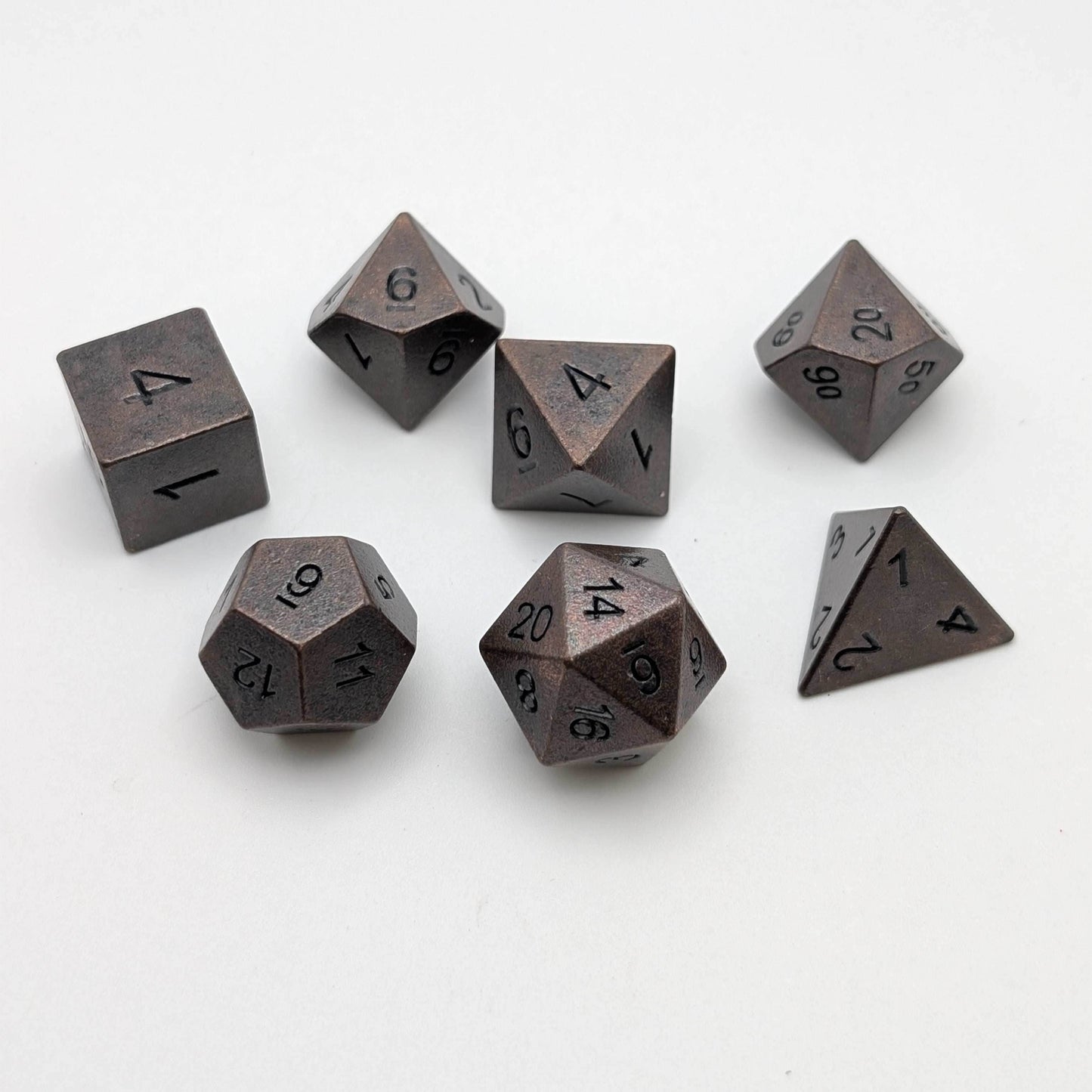 Copper Ore - 7 Piece DnD Dice Set | Metal RPG Gaming Dice -