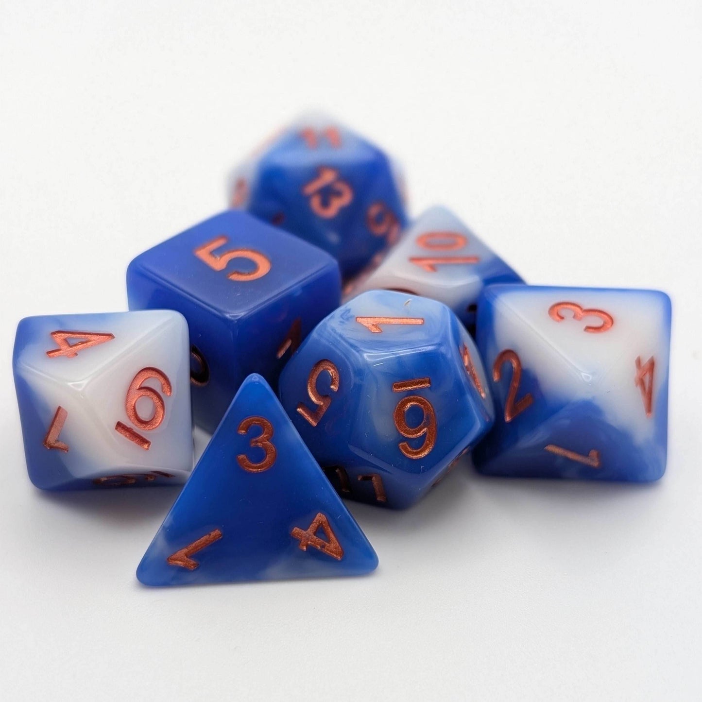 Sea and Sky- 7 Piece DnD Dice Set | Acrylic RPG Gaming Dice -