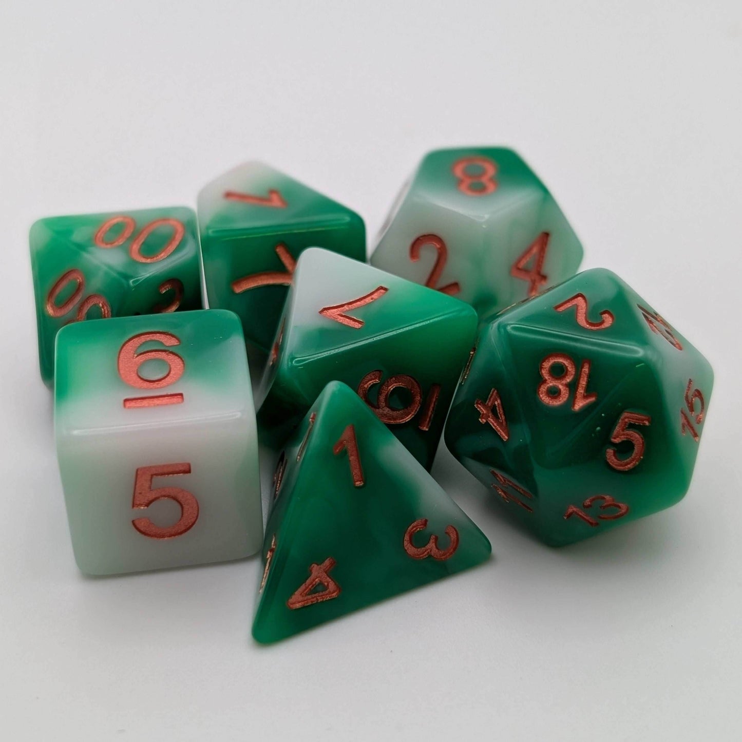 Pine Needles - 7 Piece DnD Dice Set | Acrylic RPG Gaming Dice -