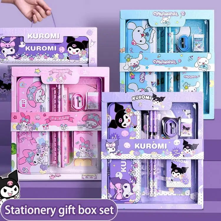 Sanrio Family Cinnamoroll, Kuromi, and Melody Stationery Gift Box Set, Children's Gift Back-to-School Christmas Gift