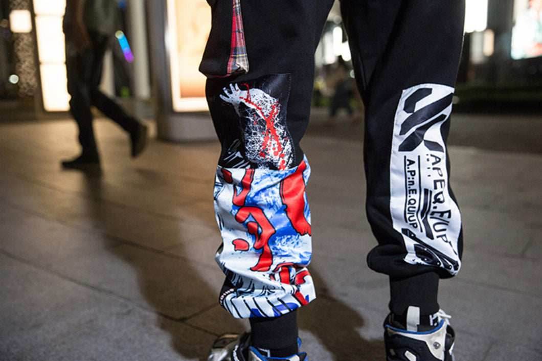APE2883 Waves Artwork Joggers - S