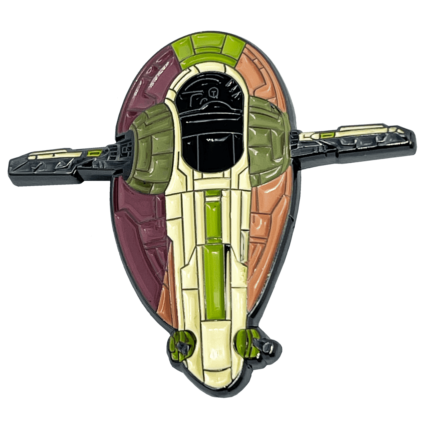 BL16-010 Slave I Pursuit Craft 1 one Bounty Hunter Spaceship Lapel pin -
