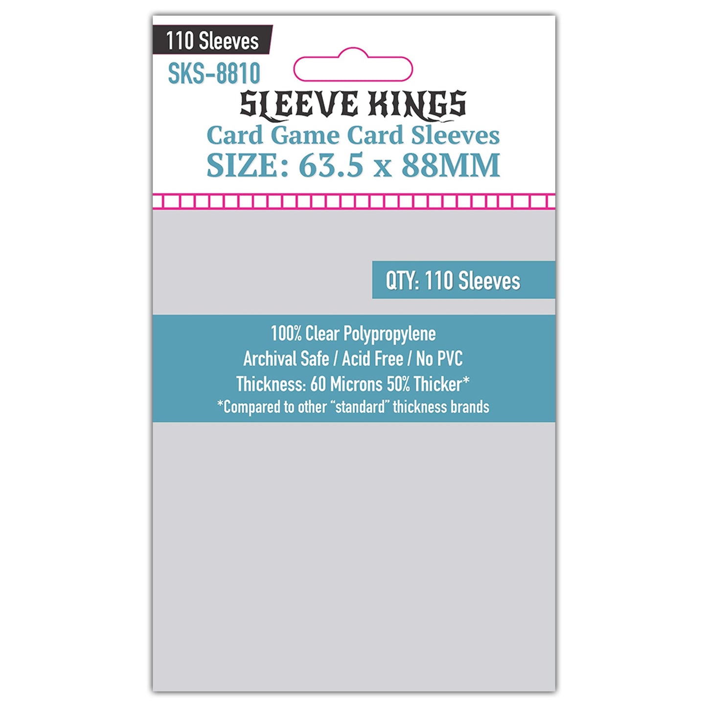 Standard Card Game Card Sleeves (63.5x88mm) 110 Pack, 60 Micron, SKS-8810