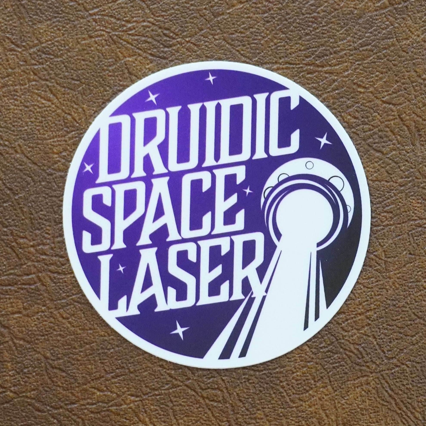 Druidic Space Laser Vinyl Sticker – Nature Magic Meets Cosmic Mayhem -