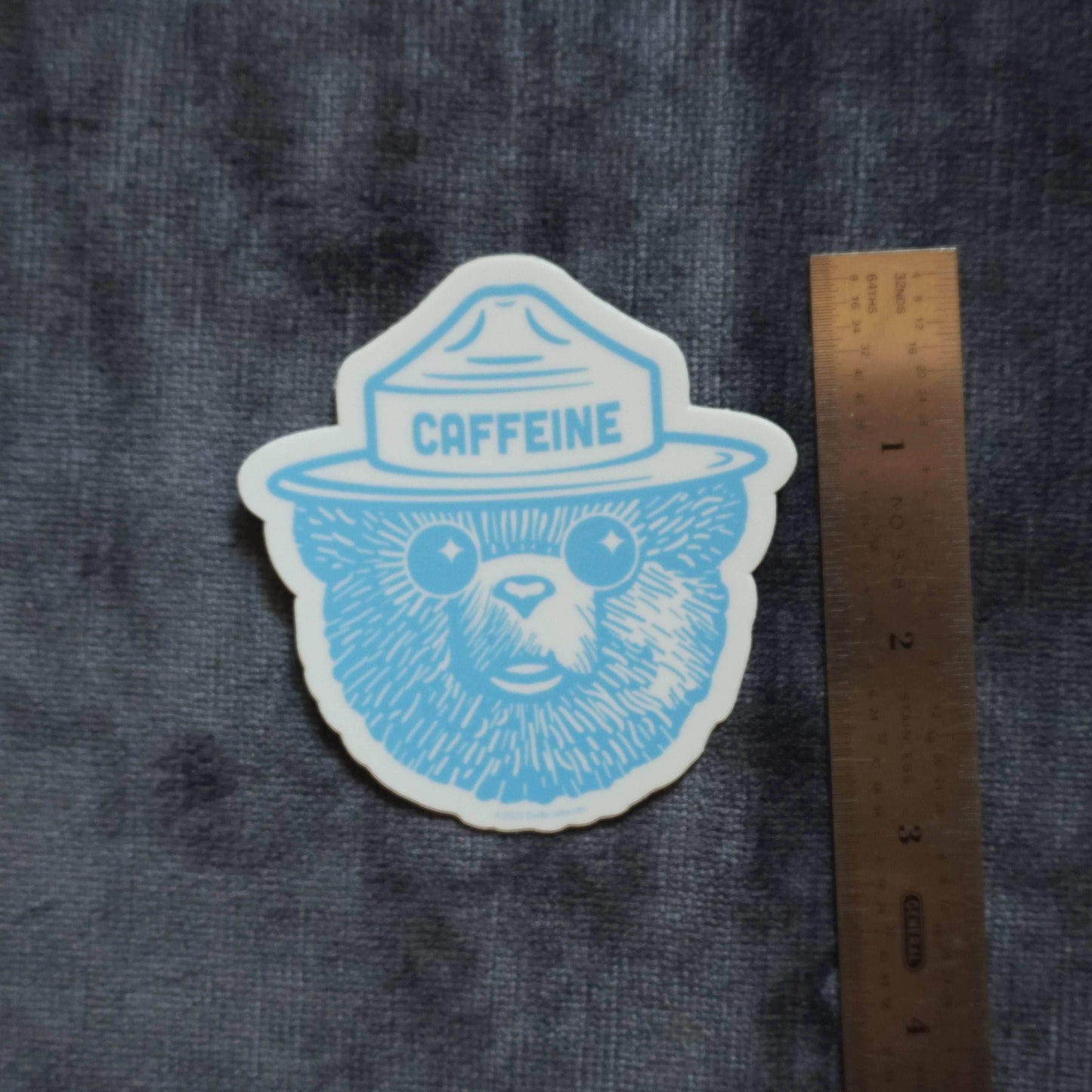 Caffeine Bear Vinyl Sticker – Wake Up with Brewed Boldness -