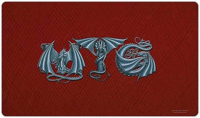 ZooLN Dragonskin MTG - Red & Silver / Plain