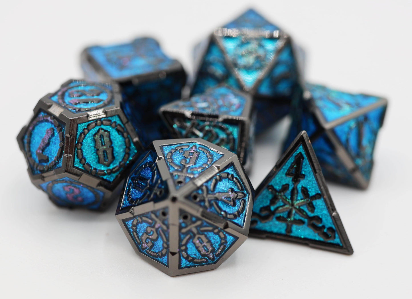 Crossed Swords: Sword of the Deep - Metal RPG Dice Set -