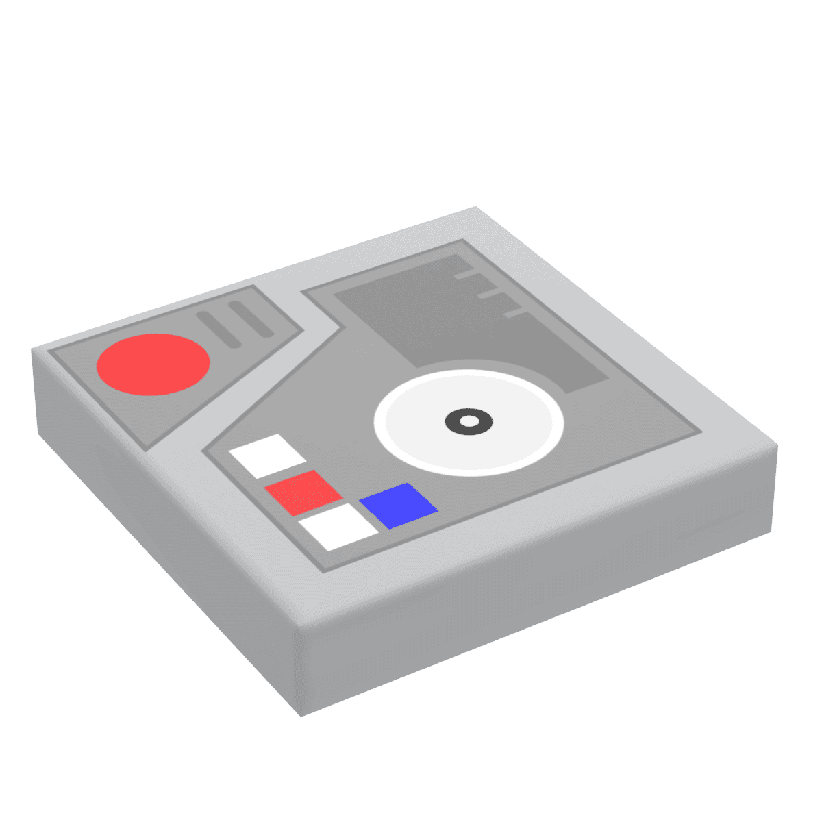 Control Panel #5 (Media w/ Buttons) for Star Wars/Space (2x2 Tile) - B3 Customs using LEGO parts -