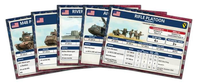 Flames of War: 'NAM - US Unit Cards -
