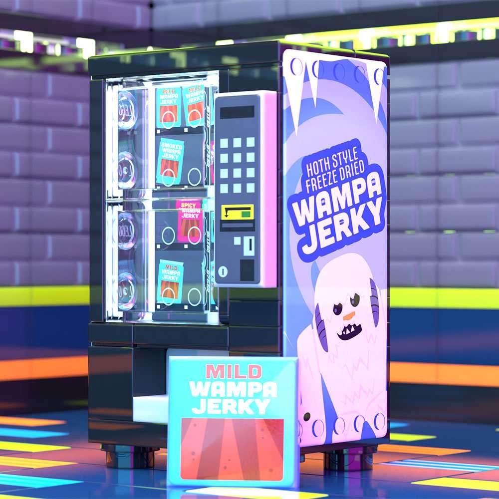 Wampa Beef Jerky Minifig Vending Machine Building Set made using LEGO parts - B3 Customs -