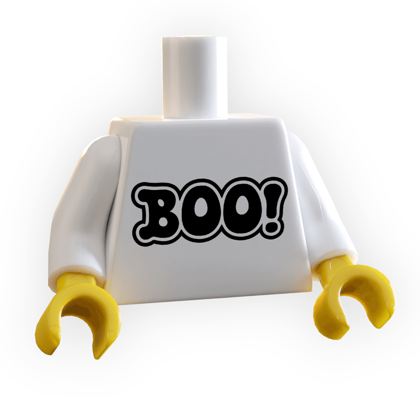 Halloween BOO! Minifig Torso made using LEGO parts -