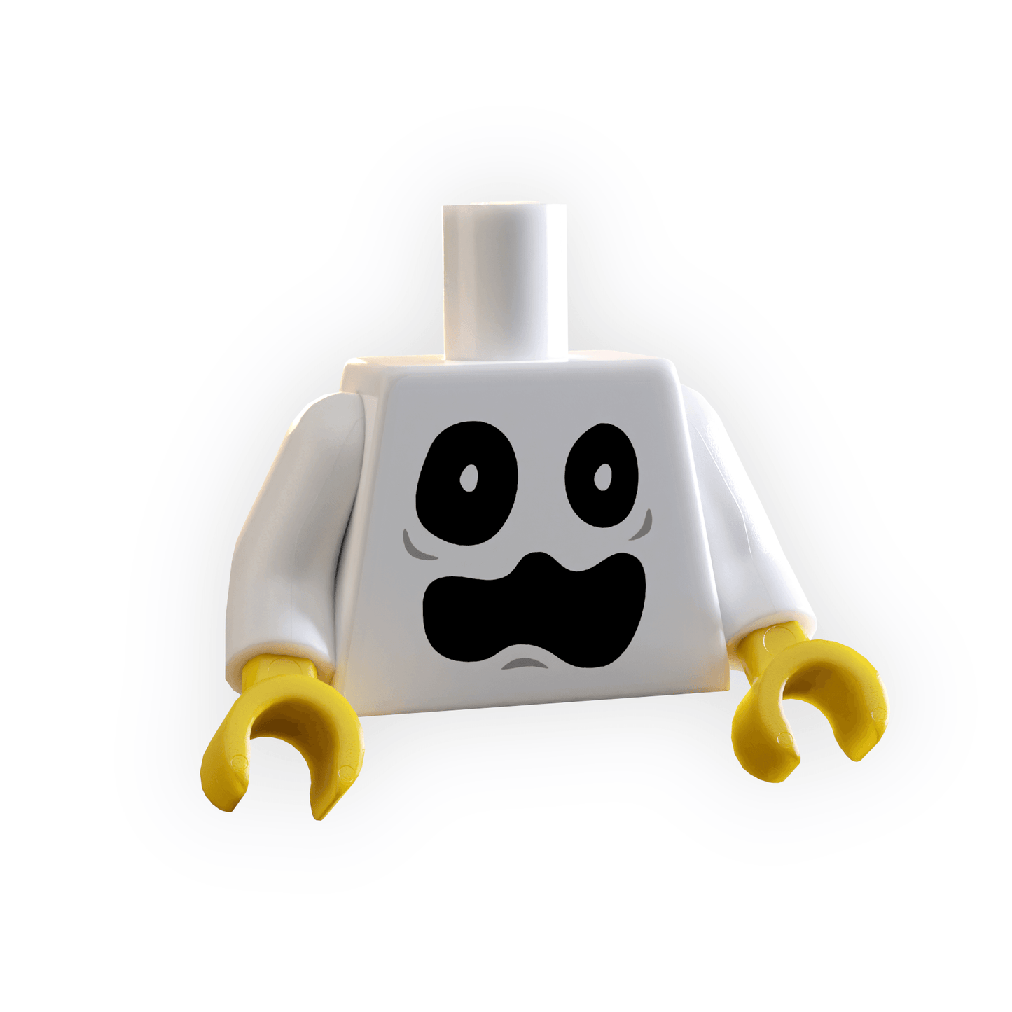 Halloween Ghost Face Minifig Torso made using LEGO parts -