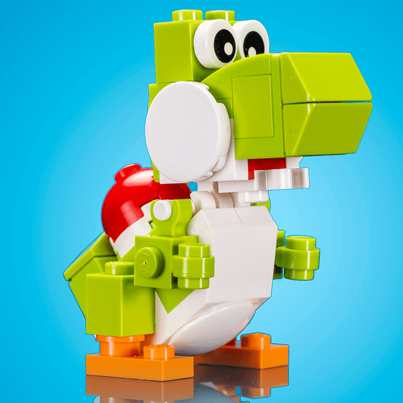 Friendly Green Dino made with LEGO parts -