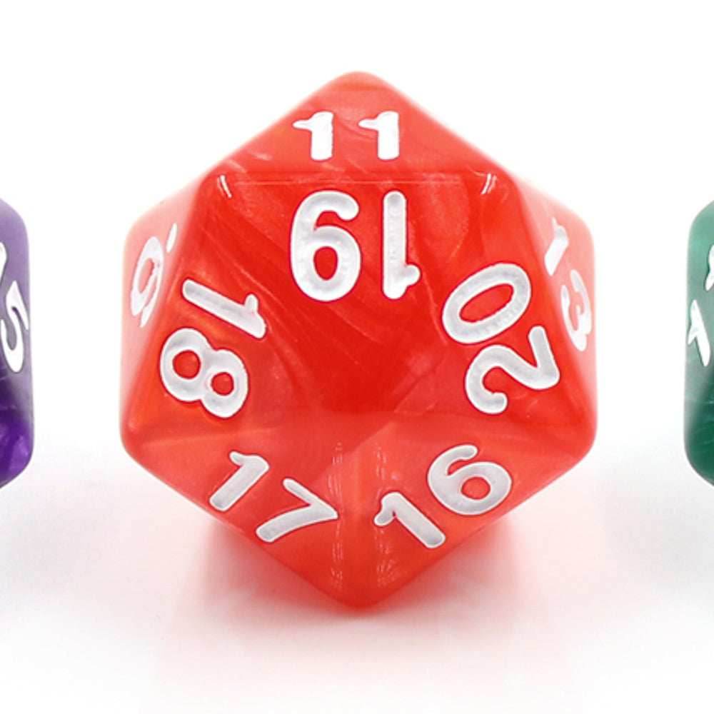 Pearl Red Countdown/Spindown d20 22mm -
