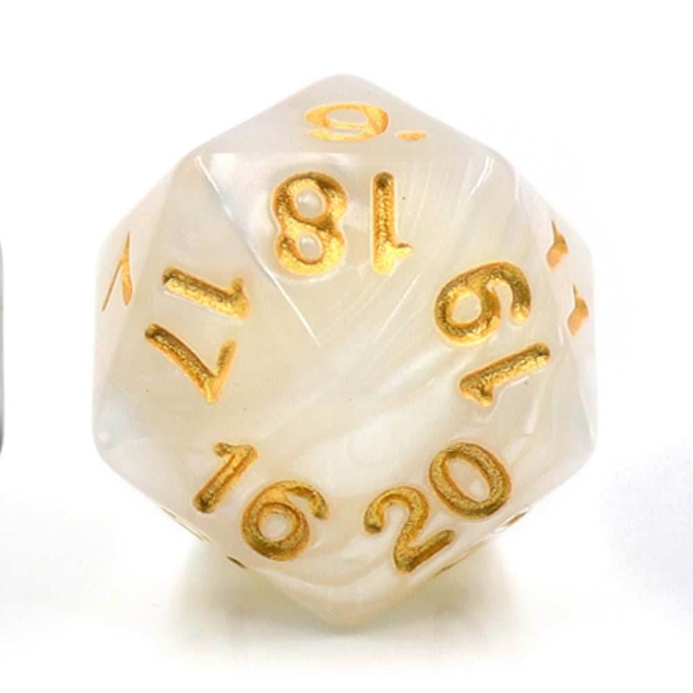 Pearl White Countdown/Spindown d20 22mm -