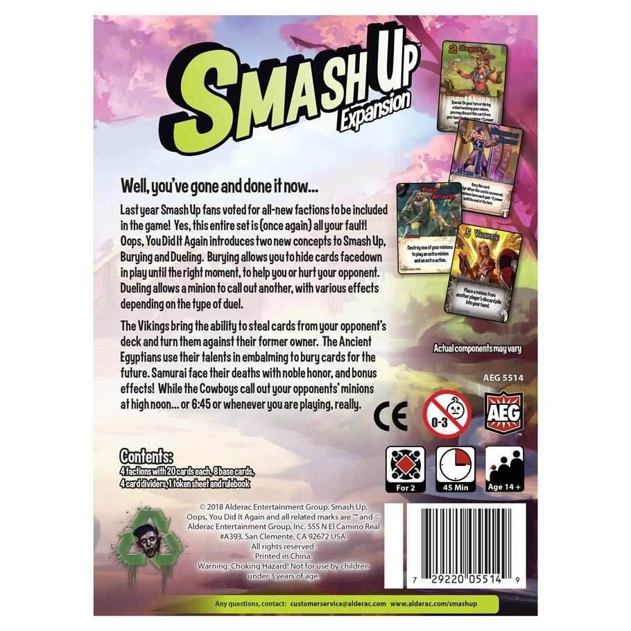 Smash Up Expansion: Oops, You Did It Again -