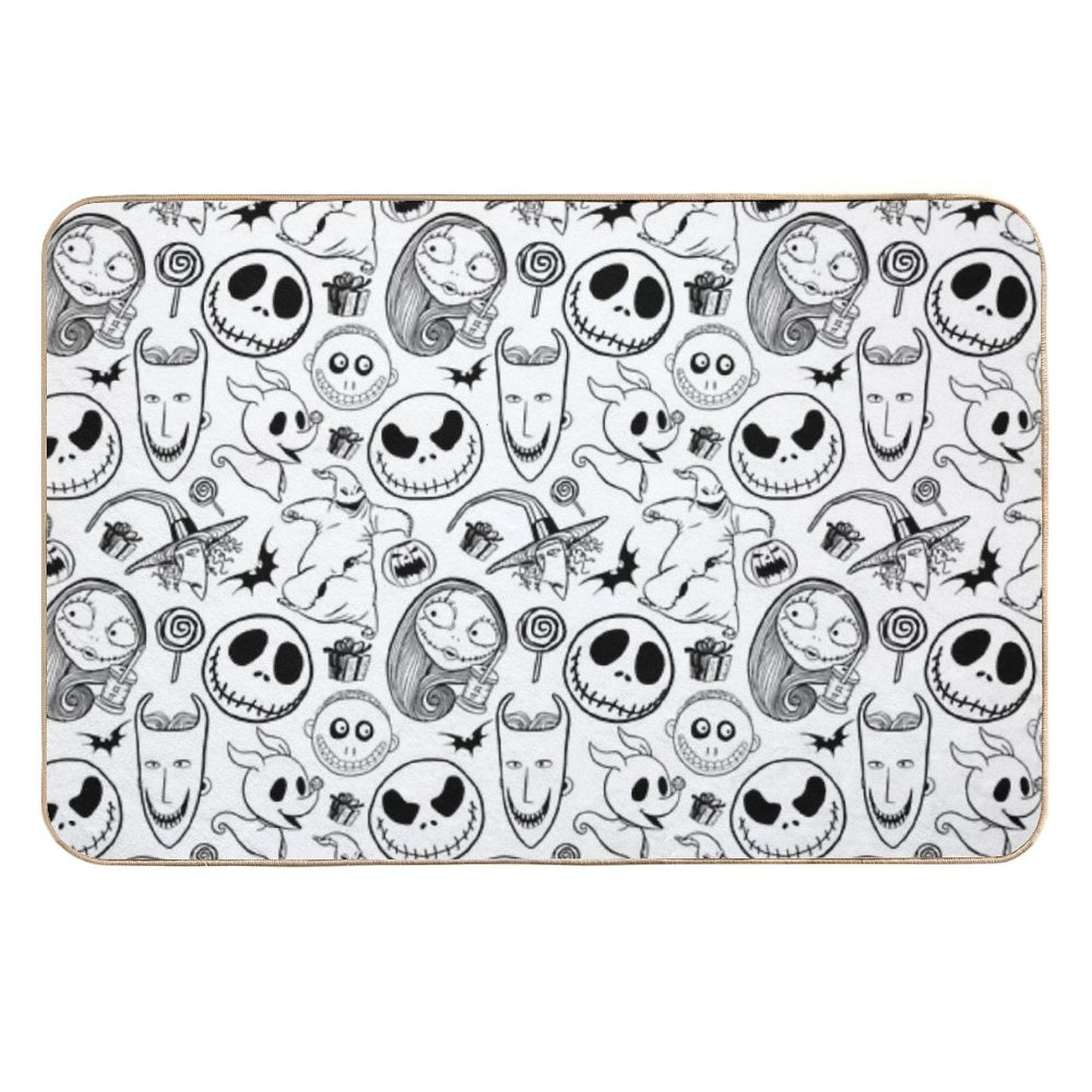 Nightmare before Christmas Pattern Slip-Resistant Bath Mat