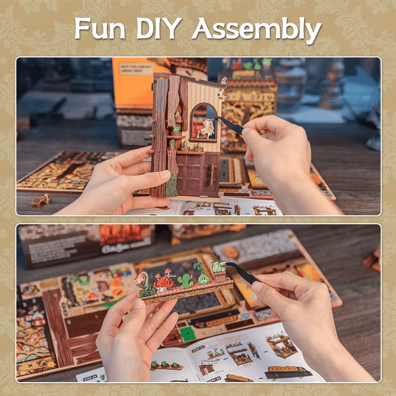 Fantasy Dollhouse Book Nook Kit - Miniature Wizardi Roombox Kit -